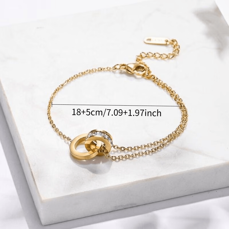 Roman Double Loop Bracelet, Korean Style