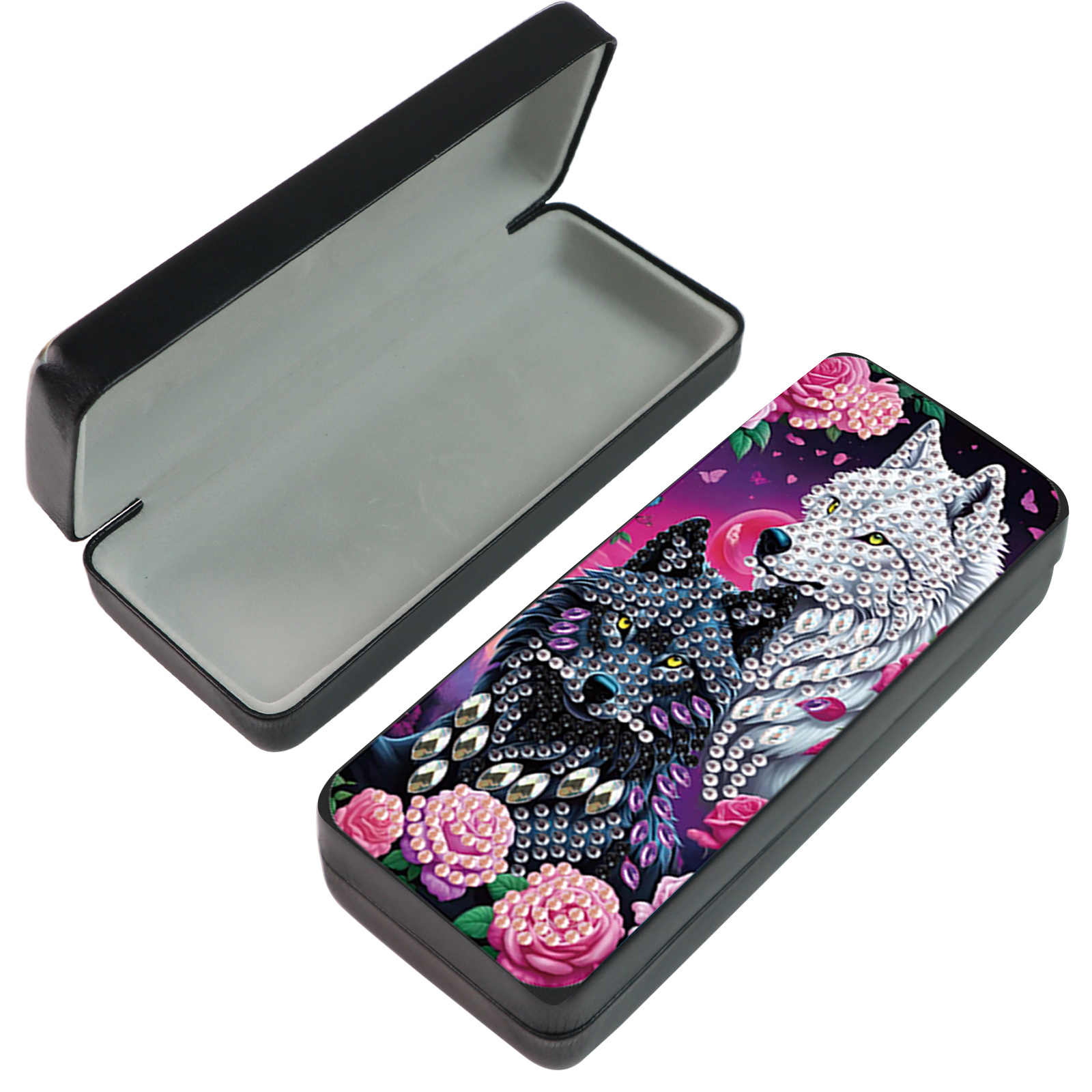 

Diy 5d Diamond Glasses Case - Handcrafted Animal-themed Eyewear Storage Box, Acrylic Craft Kit For Adults, Unique Gift Idea