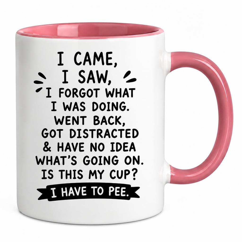 TEMU Funny "i I Saw I Forgot" Mug - Coffee Tea Cup With Humorous Quote, Dishwasher Safe Suitable For Gifts, Office, Use - Suitable For Christmas,