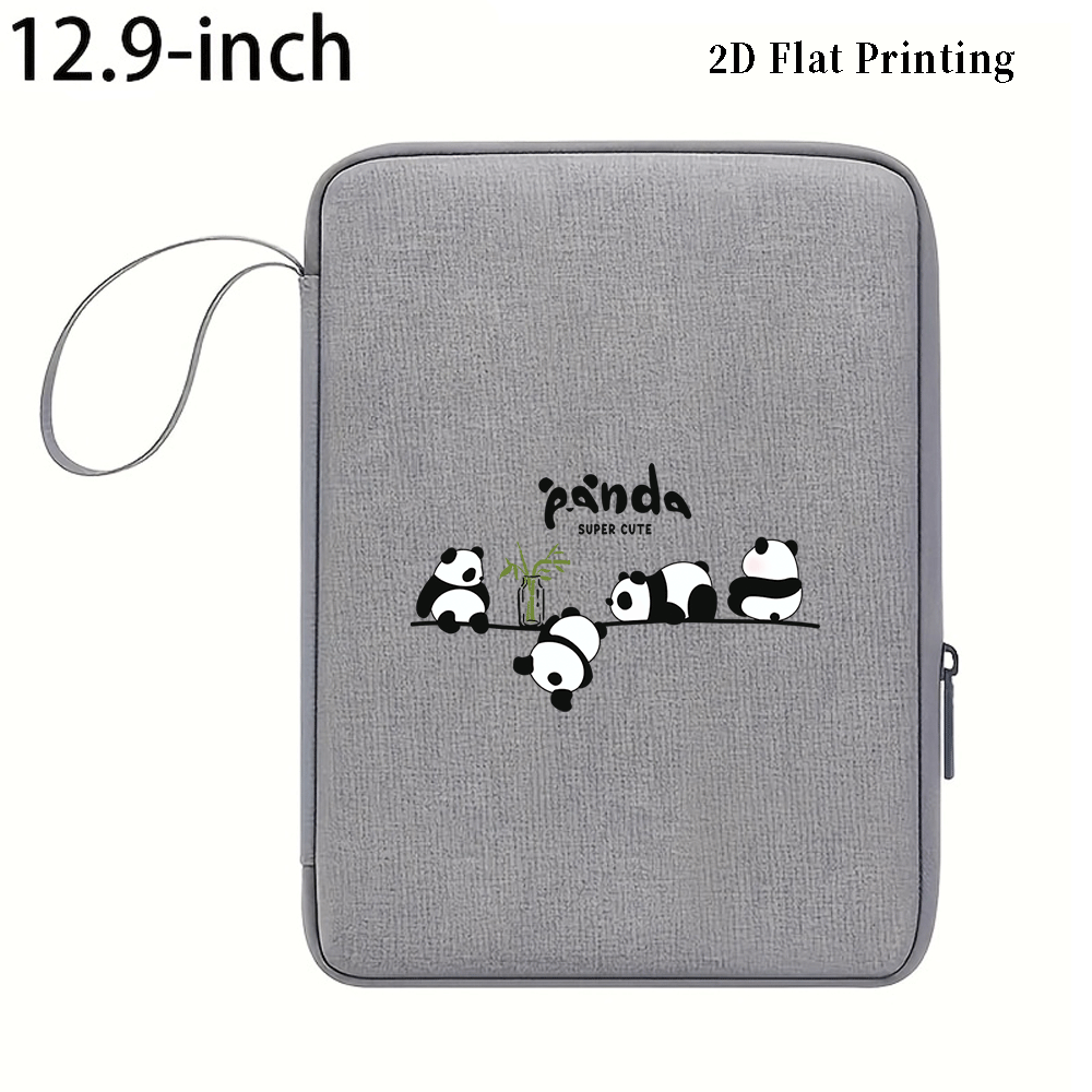 TEMU 1pc 2d Flat Pattern Easy Cartoon Print Anti-scratch Wear-resistant Zipper Closure Fashion Portable 10.9inch/12.9inch For Ipad Pouch Daily Tablet