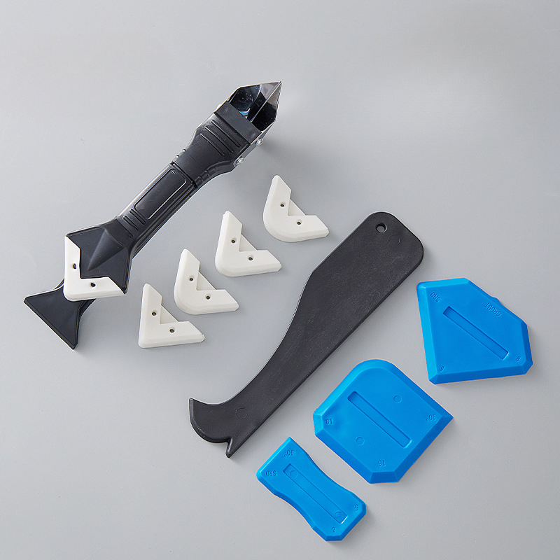 TEMU 10pcs Set(including 5 Replacement Heads), Caulking And Adhesive Removal Tools, Seam Filler, Scraper, Multi-functional Joint Removal Kit, Blade