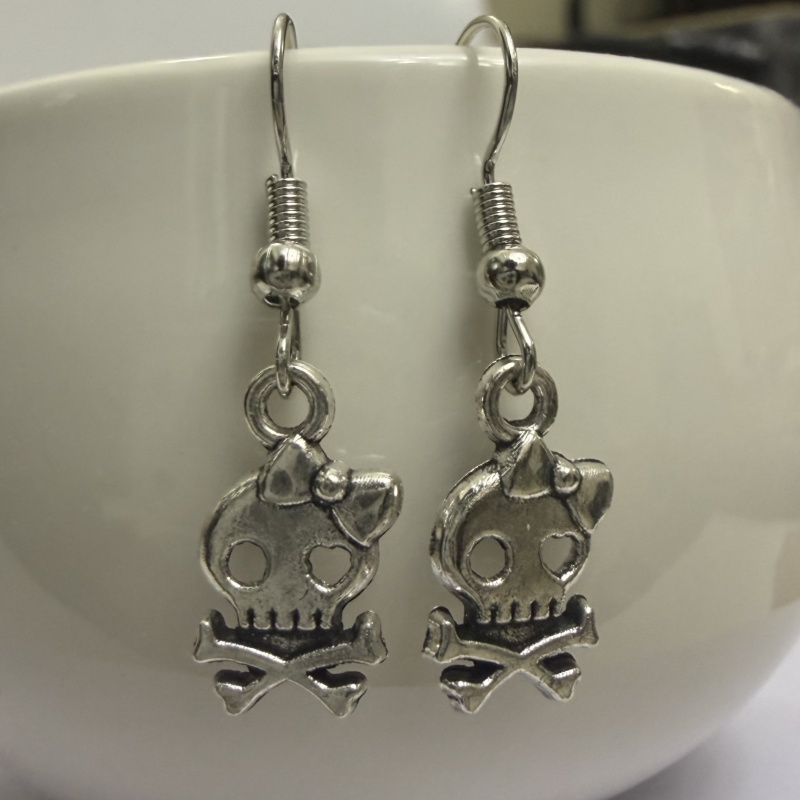 TEMU Un par de aretes de y calavera de Halloween, regalo de Navidad