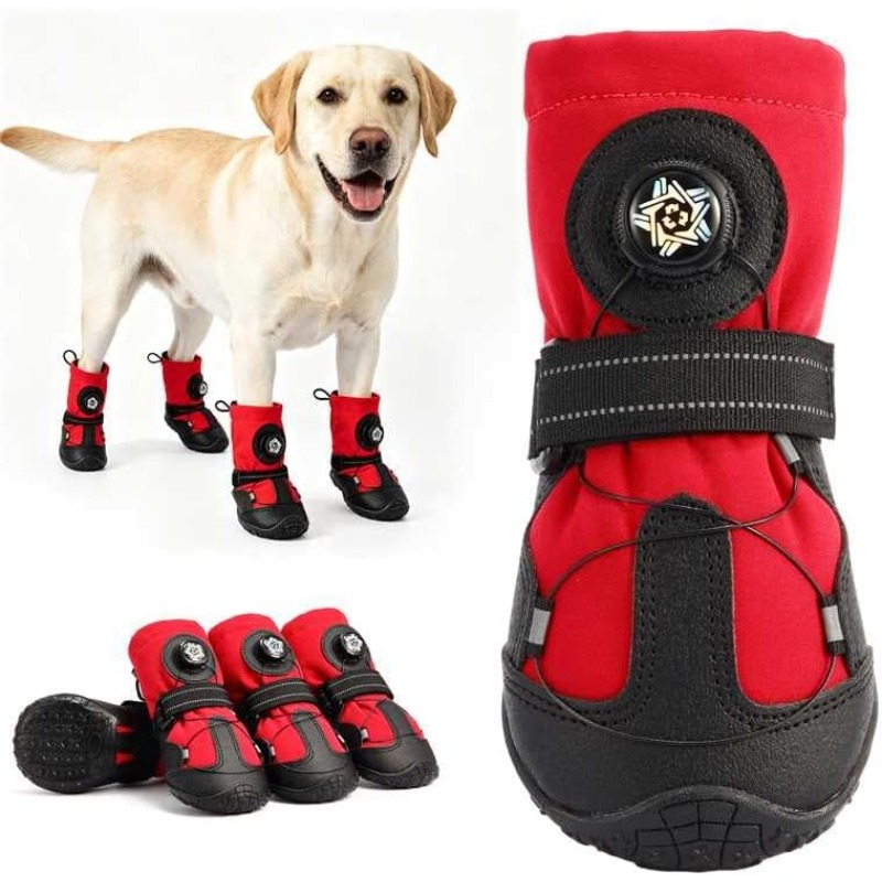 2pcs Dog Booties with Micro-Adjustable Dial