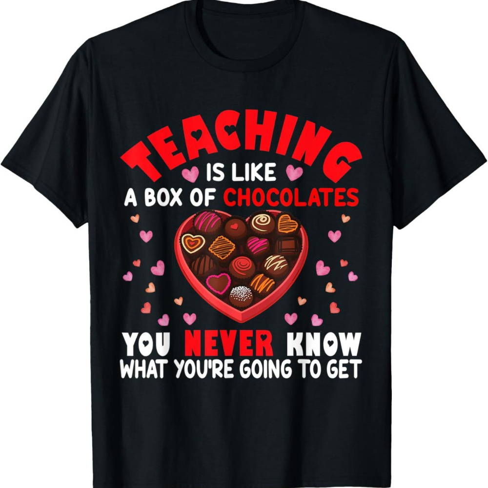 

Valentine's Day - 'teaching Is Like A ' Print, 100% Cotton, Breathable & Soft, Casual Fit For Men And Women, Machine Washable - Black, Teacher Gift