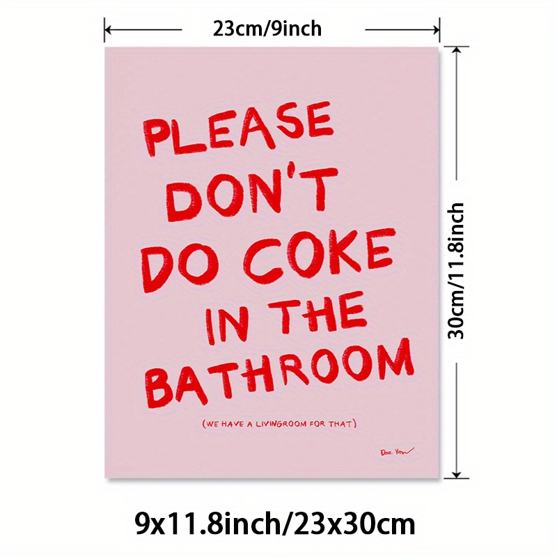 E-shop 1 Stück Ungefärbte Humorvolle Zitat Leinwanddruck - "Bitte Nicht Im Badezimmer" Kühne Typografie Wandkunst, Moderne Wohnkultur Für Wohnzimmer,
