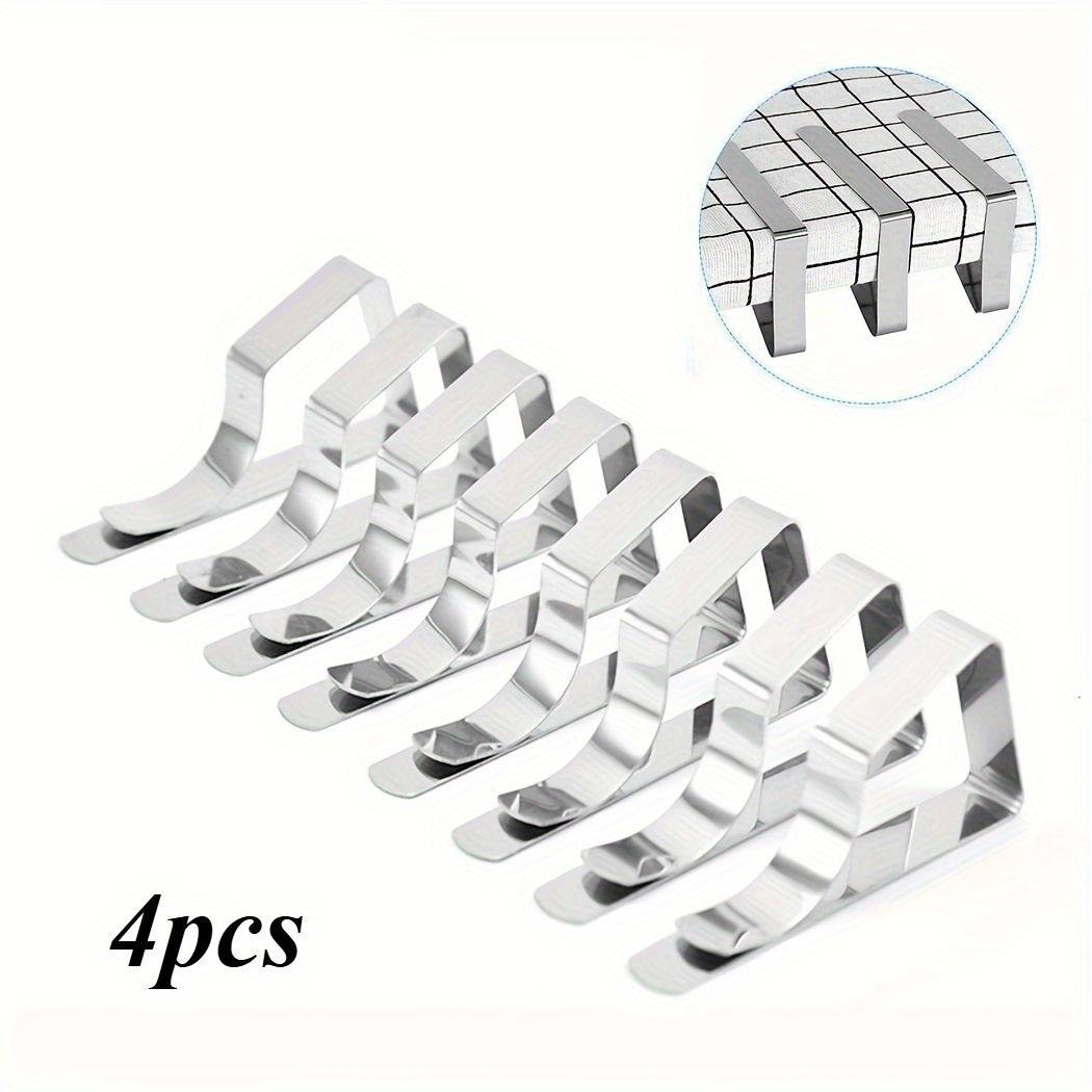E-shop 4er-Set Schwerlast-Tischdeckenclips aus Edelstahl – Elegantes Design, für Hochzeiten, Picknicks im Garten und zu Hause, sicherer Halt ohne ,
