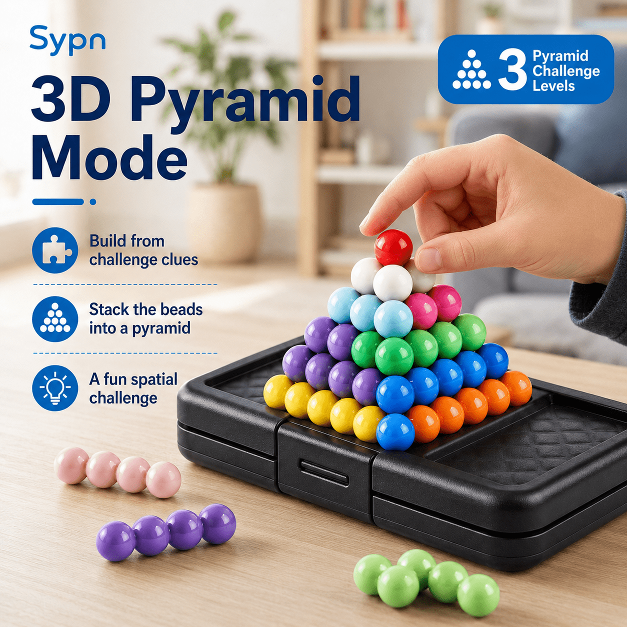 200 Levels 3D Puzzle Pyramid, Logic Brain Teaser