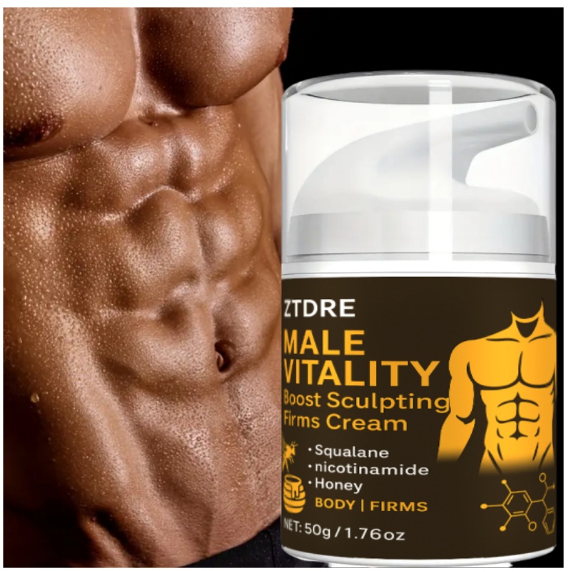 Bee Venom Heat Cream. Men's Bee Venom Abdominal Cream, Six-Pack Abs Lifting Moisturizing Firming, Light Beige, Enhanced Workout Effect, Men's Fitness Sports Line Muscle Body Six-Pack Cream, Muscle Care Cream for Workout, Suitable for Abdomen, Chest