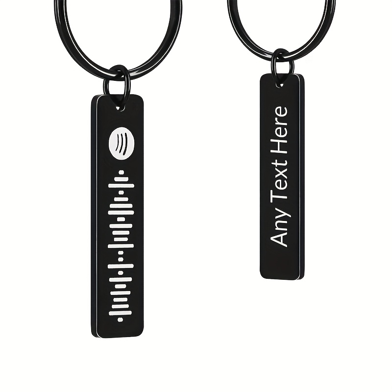 TEMU 1 Custom Music Keychain- Can Engrave Song/artist Name And Include A Code, Wireless Rectangular Keyring, Romantic Anniversary/birthday Gift For