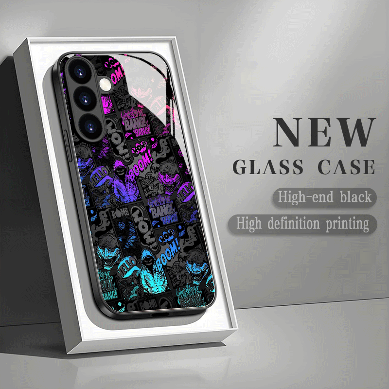 TEMU Custodia per telefono - Cover creativa con graffiti personalizzata, vetro temperato per Samsung Galaxy A56 A55 A54 A53 A52 A51 A50 A50S A42 A35