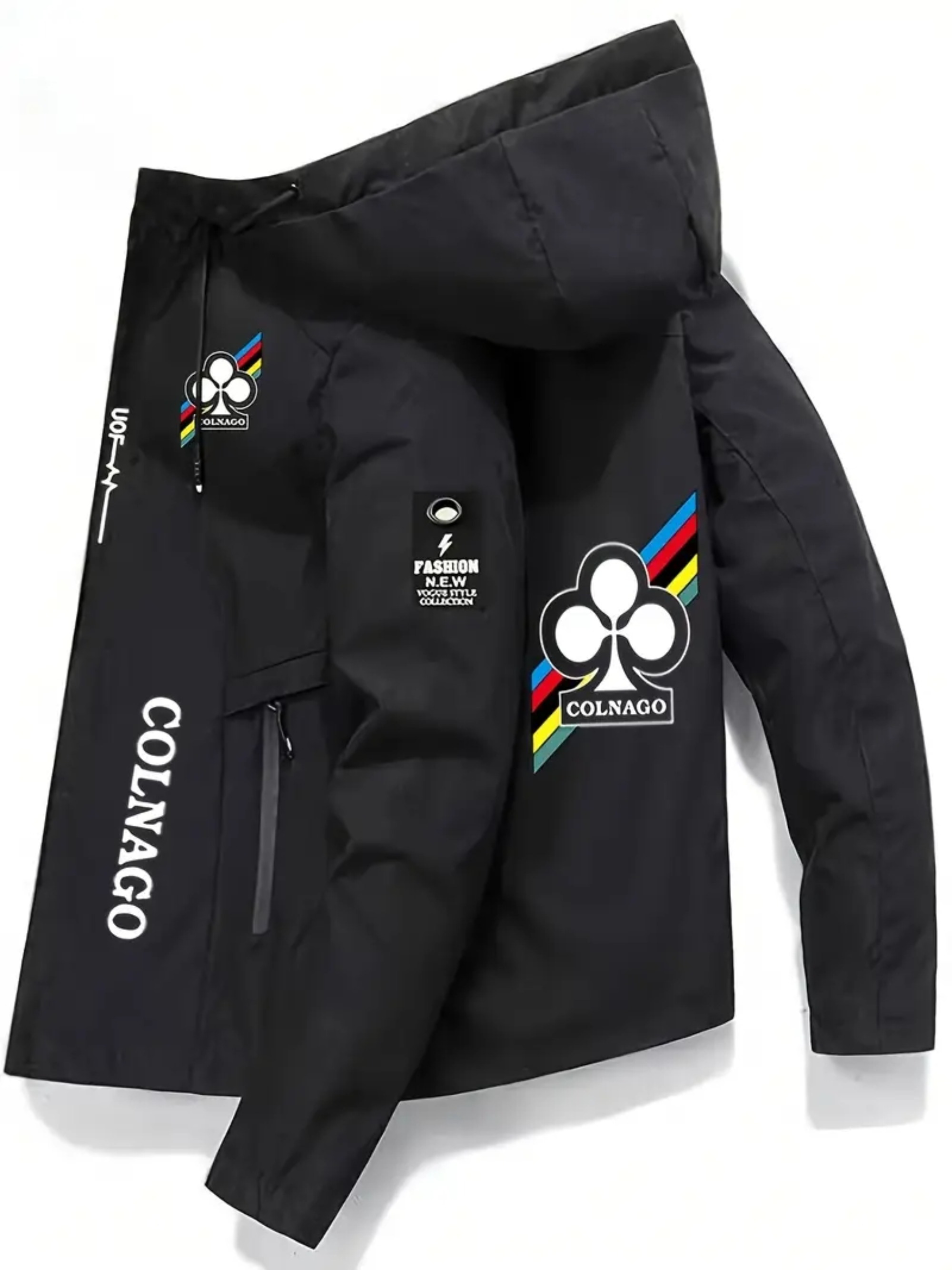   mens cycling hooded jacket elegant beige windbreaker with pockets zipper closure long sleeves ideal for   outdoor activities cycling accessories black 0
