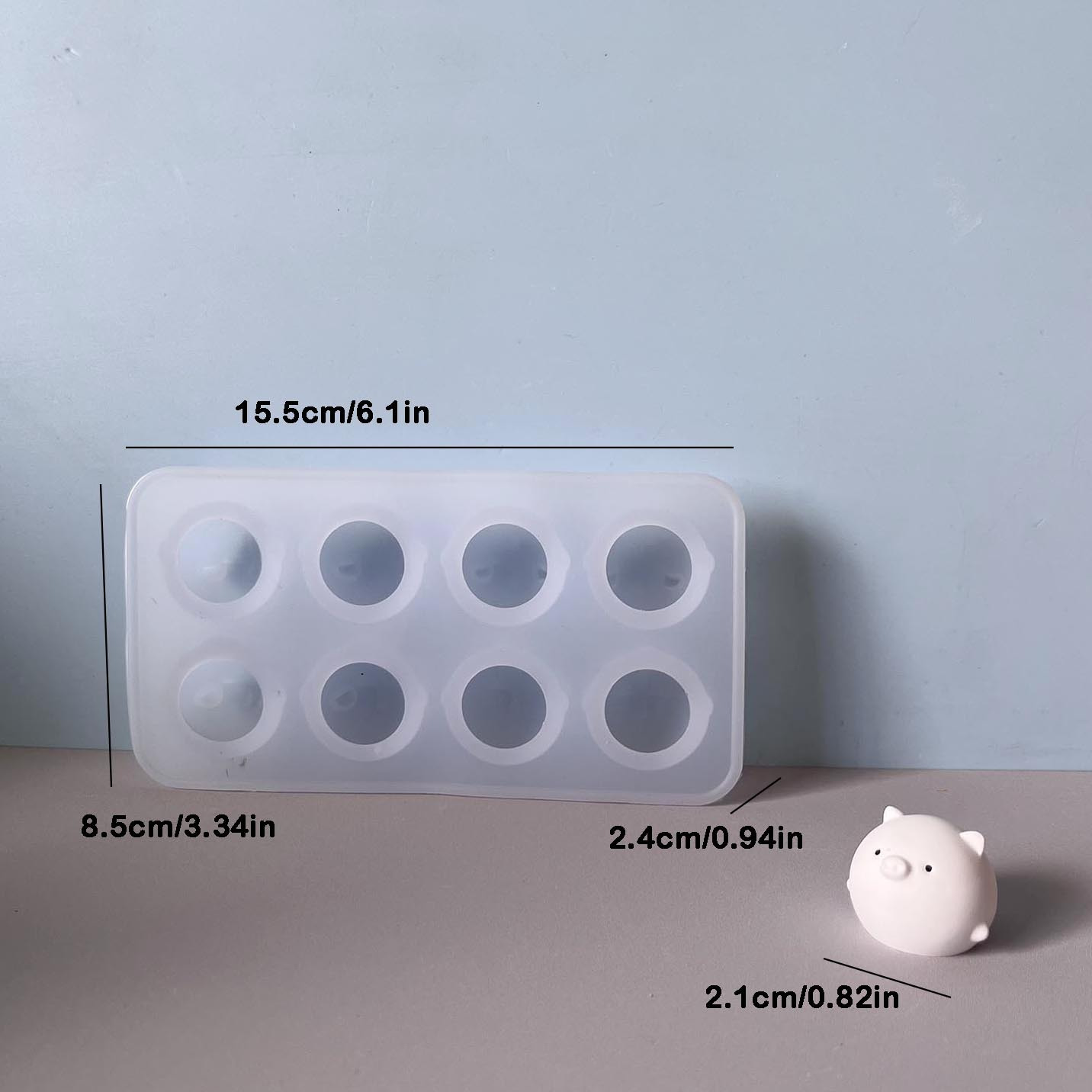 Image of Round Cute Animal Silicone Mold 8pcs In Of Chicks, And Pigs, Decorative Gypsum Epoxy Resin Mold And Clay Mold Making