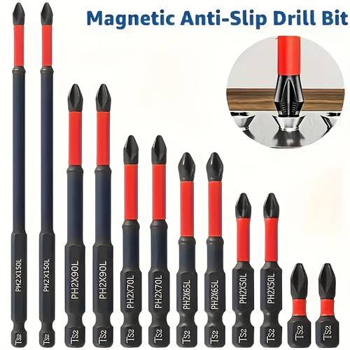 magnetic screwdriver bit set 1 4inch hexagonal handle anti slip drill bit suitable for electric impact drills manual tools cross head bits etc professional tool set