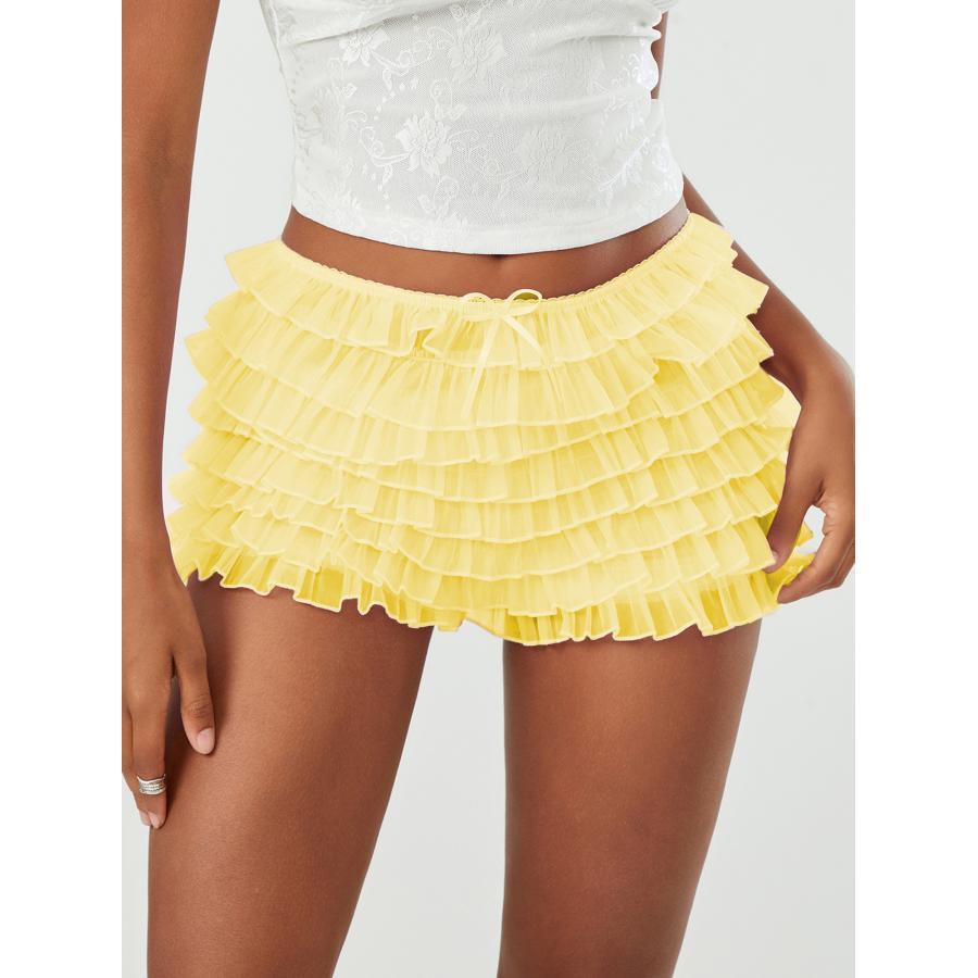 

Women's Y2k Frilly Shorts Mesh Short Pants Sweet Cute Bloomers Casual Streetwear