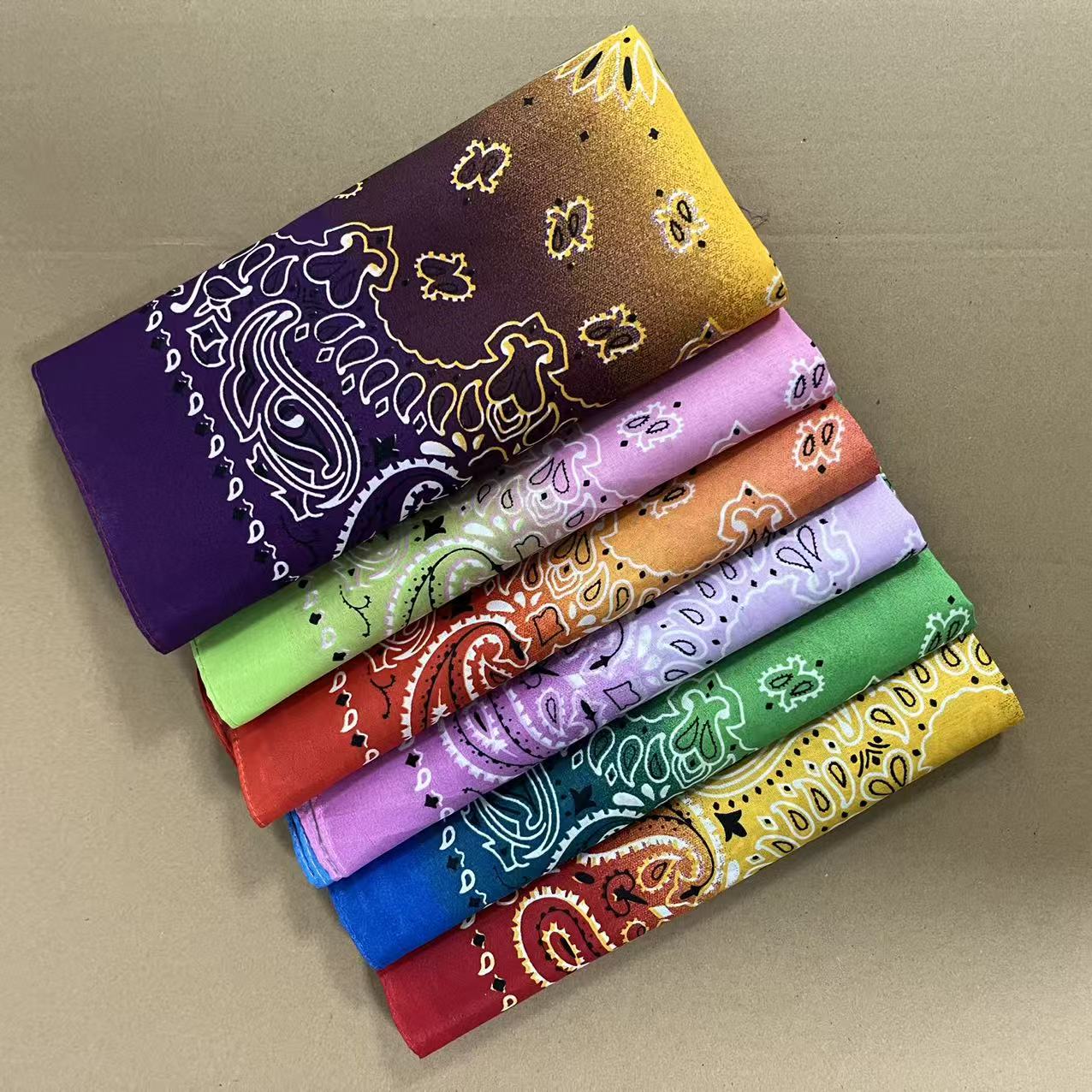 TEMU 6pcs Gradient Headscarf Set, 21 X 21 Inches, Cycling Outdoor Sports Headscarf