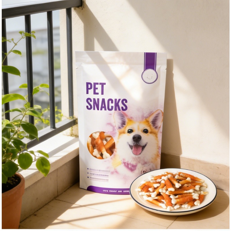 dog snacks chicken wrapped around   110 teeth cleaning teeth removing breath bone shaped snacks Product details 2