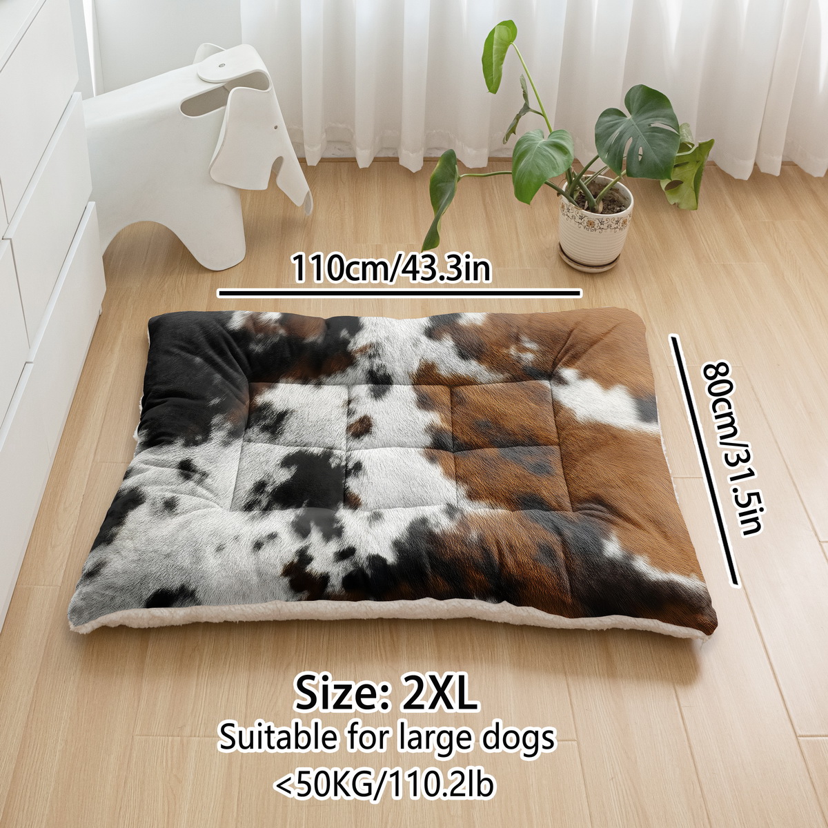 TEMU Hundesofa für Haustiere Wintergroßes Hundebett Möbel für mittelgroße Hunde mit -Druck Weiche Haustiermatte Boden-Haustiermatratze Krägereinlagen
