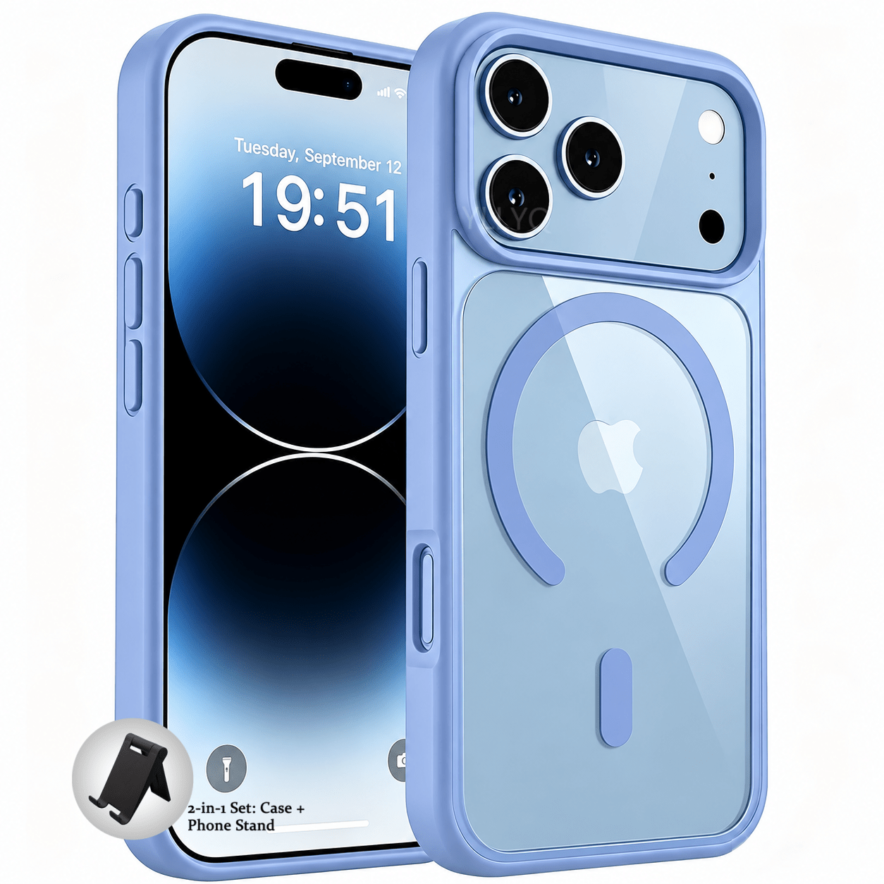 TEMU Phone Case: 2-in-1 Set: Case + Phone Stand New Luxury Transparent Magnetic Phone Case Suitable For Magsafe Wireless Charging Suitable For 18 17
