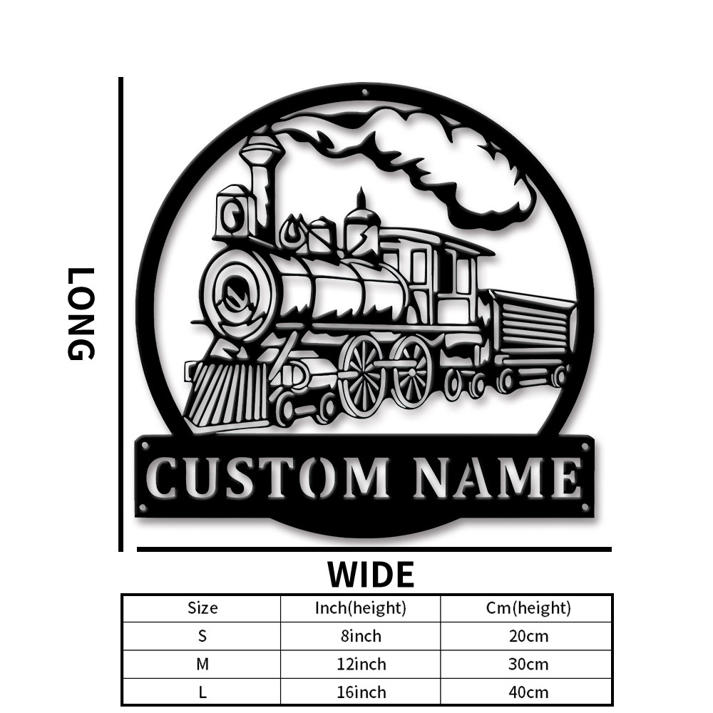 TEMU 1 Custom Train Metal Sign With Name Plaque, Vintage Locomotive Wall Art For Home Decoration, Perfect Gift For Grandpa On Father's Day