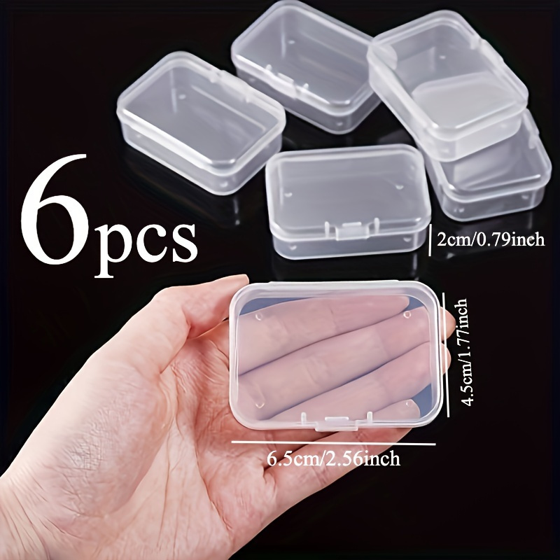 6 1 Pack Mini Transparent Plastic Storage Boxes, Suitable For Beads, Jewelry And Handicrafts - 2.56 X 1.7 Inch Art Supply