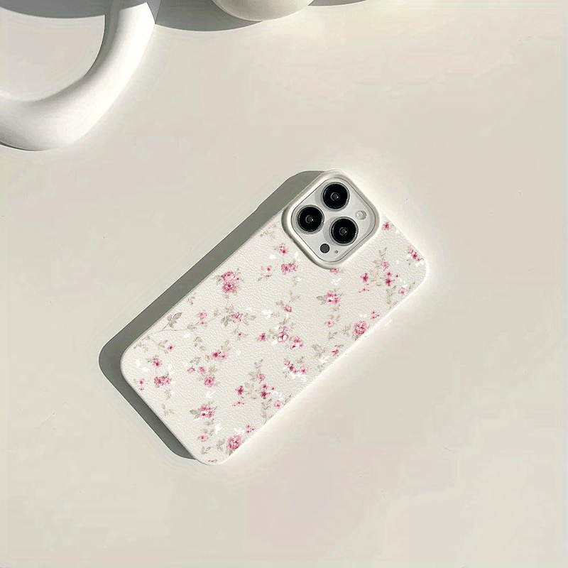 Spring Pink Pattern Faux Leather Case for iPhone 16/iPhone 16 Pro/iPhone 16 Plus/iPhone 16 Pro Max/iPhone 15/15 Plus/15 Pro/15 Pro Max, iPhone 14/14 Plus/14 Pro/14 Pro Max, iPhone 13/13 Pro/13 Pro Max, iPhone 12/12 Pro/12 Pro Max, iPhone 11/11/11 Pro Max, Dirt-Resistant, Shockproof, High Aesthetics