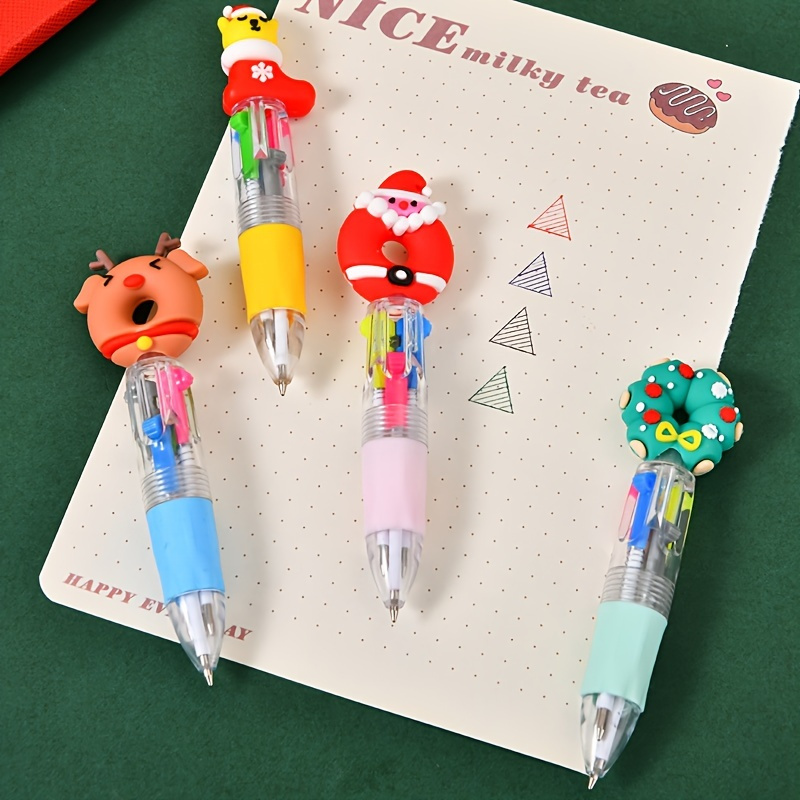 32pcs/24pcs/16pcs/8pcs 8/16/24/32pcs Christmas Mini Fun Ballpoint Pens, Whimsical Vibrant Design, Soft Silicone Grip, Ergonomic Design, Suitable for Office and Holiday Gifts, Christmas, Halloween, New Year, Back-to-School Season, Chinese New Year