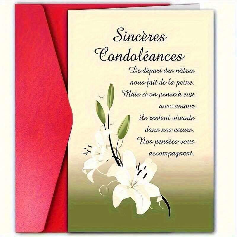 TEMU 1 carte de vœux et 1 enveloppe. 1pc, carte de condoléances unique avec enveloppe, convient à tous les membres de et , pour