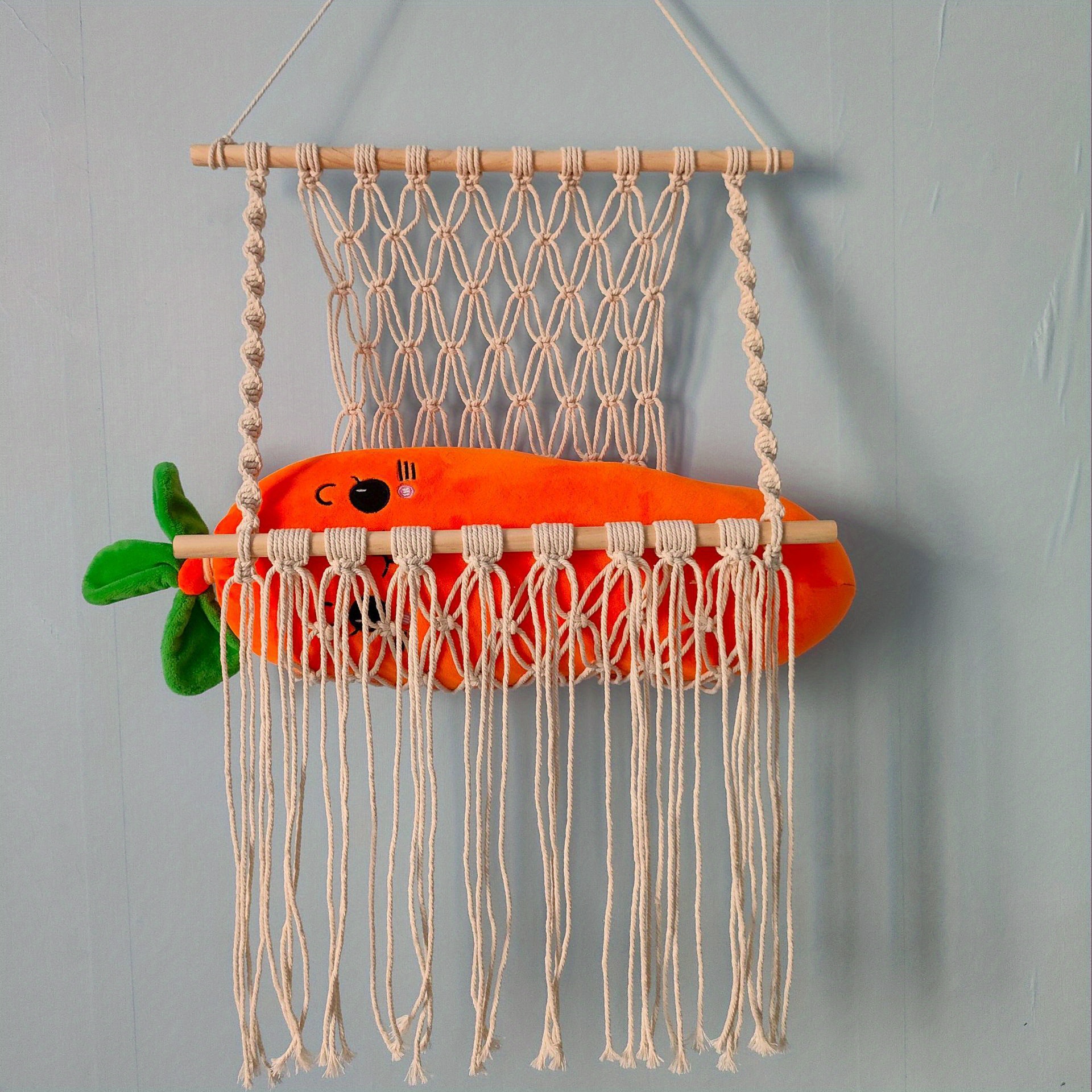 1pc of handmade woven rope storage rack simple decoration wall mounted net pocket suitable for bedroom living room and bathroom Product details 1