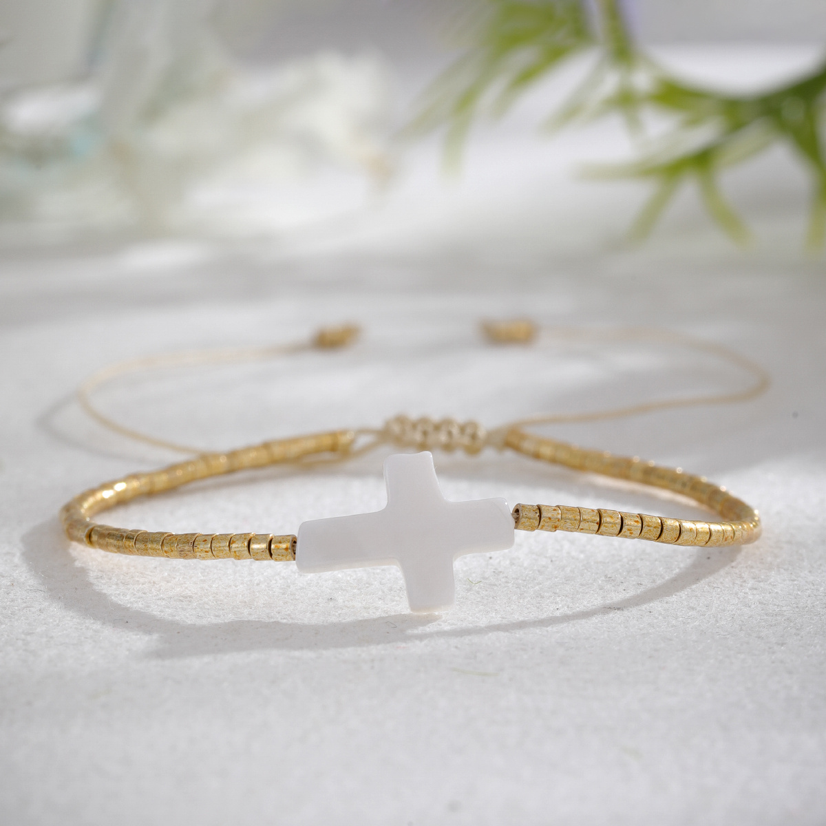 Women's Shell Cross Bracelet for Beach Vacation Gift