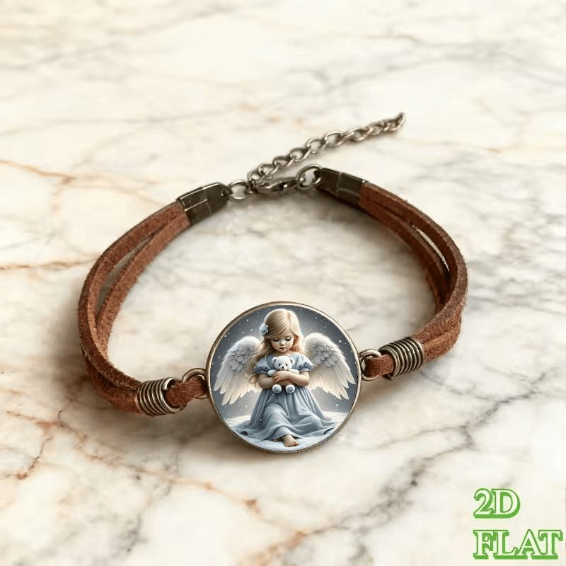 2D Flat Pattern Vintage Bangle Bracelet, Holiday Gift