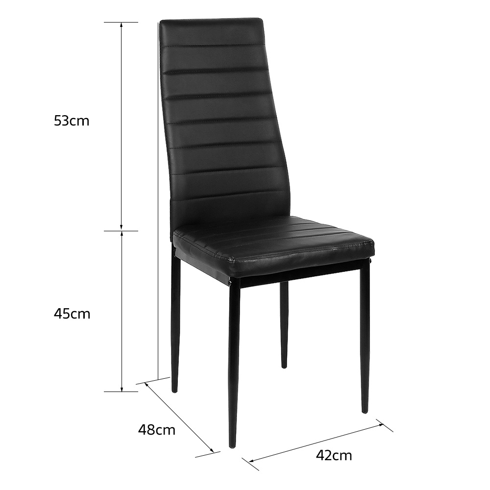 TEMU Living Room Single Backrest Chair, Set Of 2, Black, 42*48*98cm.
