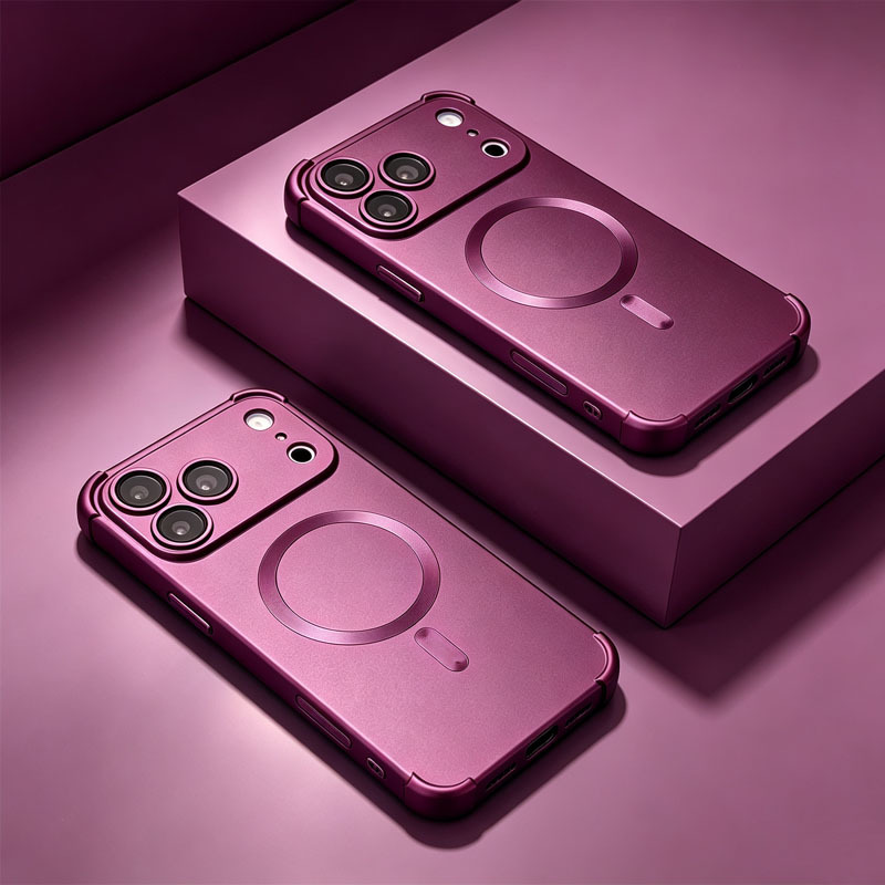TEMU Phone Case - Ultra-thin Matte Open Magnetic Phone Case For Iphone 18 Pro Max, Electroplated Edge Anti-drop Protective Cover, Compatible With