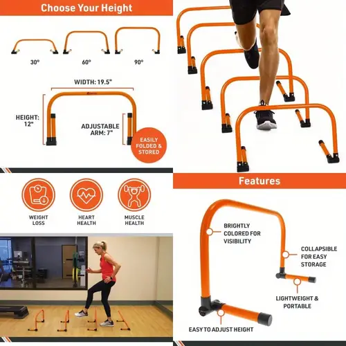 adjustable athletic speed training hurdles jumping speed training fitness equipment hurdles for basketball soccer more set of 5