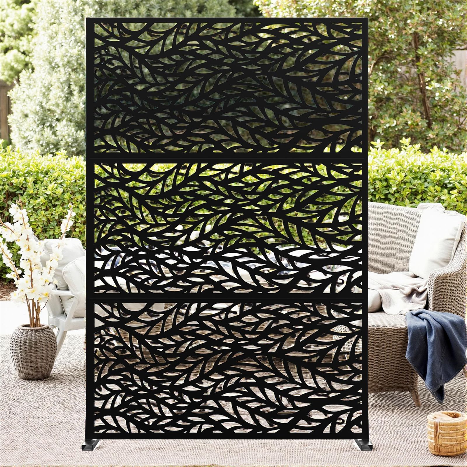 Galvanized Steel Outdoor Privacy Screen Panel - Durable 1pc Metal Sheet For Garden And Patio Privacy Enhancement