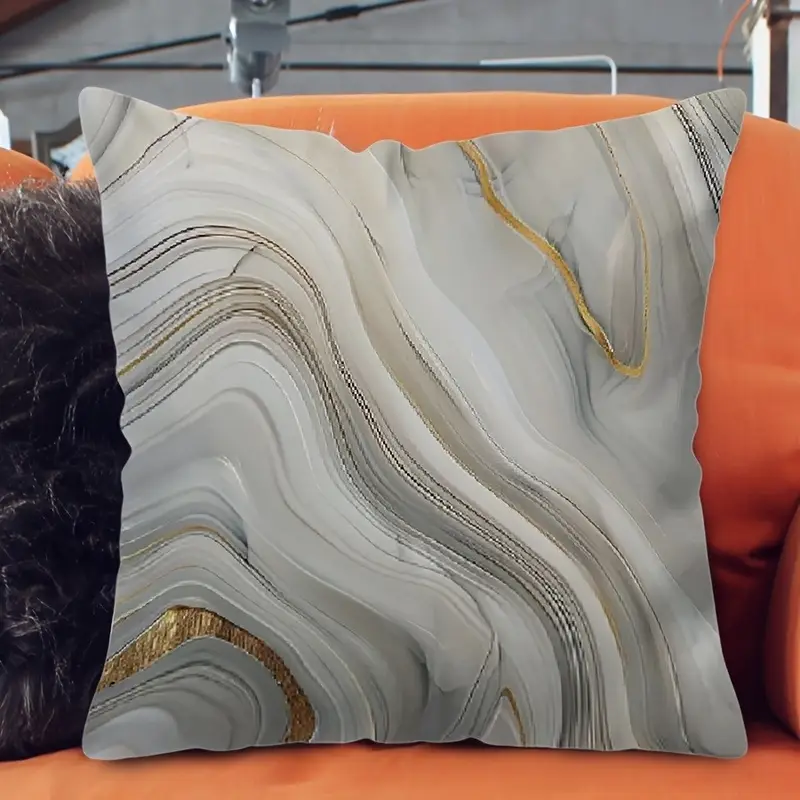 4pcs double sided printed marble geometric pattern pillow covers soft plush with zipper closure machine washable multiple sizes for living room bedroom sofa decor pillow covers for living room bedroom accessories marble pattern pillows luxurious texture 2d flat Product details 7