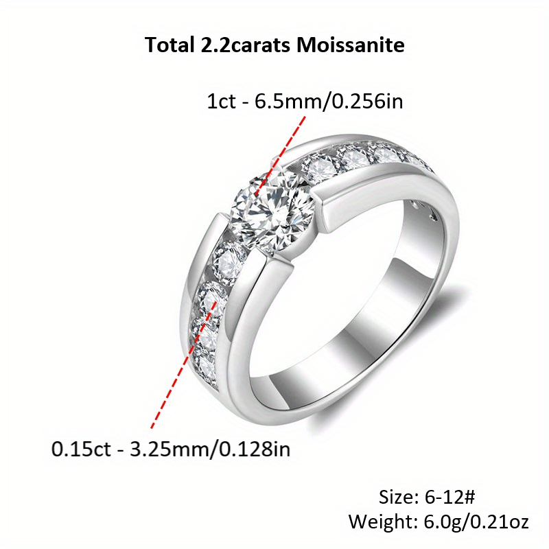 925 Silver Moissanite Ring — Elegant Design