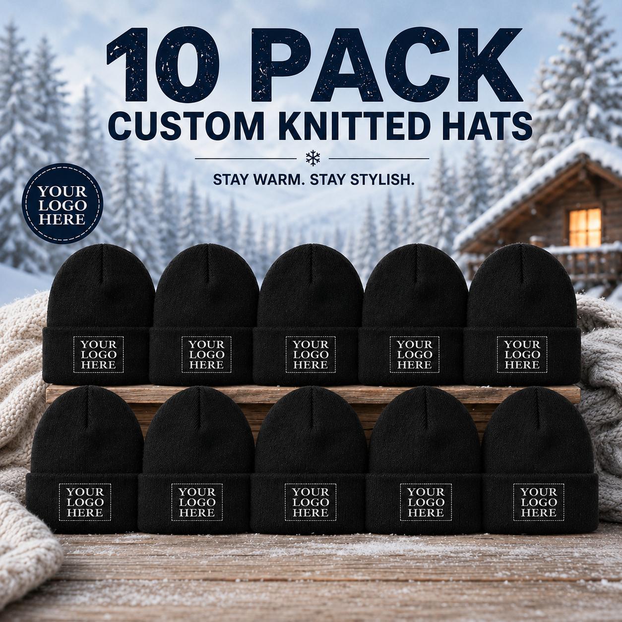 TEMU 10-pack Customizable Winter Warm Hats With Photo And Text Options, Soft And Warm, Suitable For Wear - Lightweight And Durable, Suitable For Men