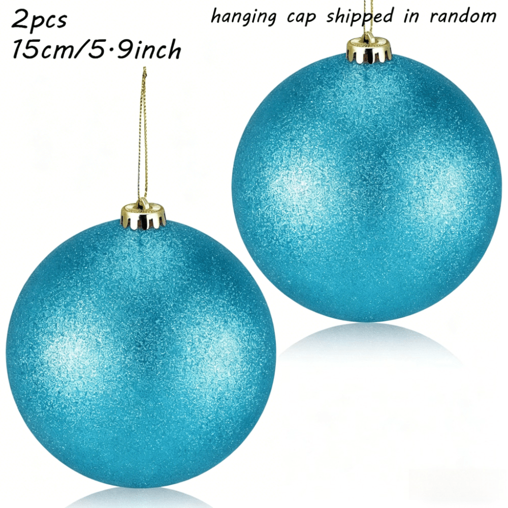 TEMU 2pcs, Boules de Noël surdimensionnées de 15 cm - Enormes boules de Noël en plastique surdimensionnées, grandes décorations de sapin à suspendre,