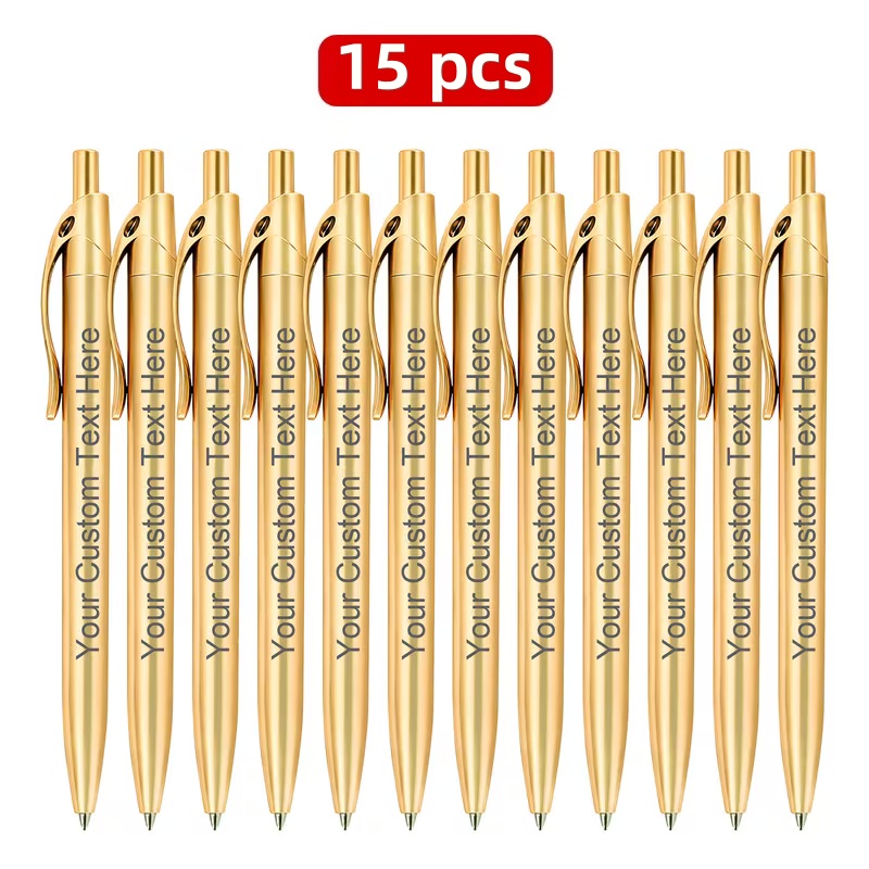 TEMU 15pcs Custom Pens Bulk Pack, Personalized Pens, Multi-colors, With Custom Name Or Text, Laser Engraved Pens. Business Promotion Pens, Suitable