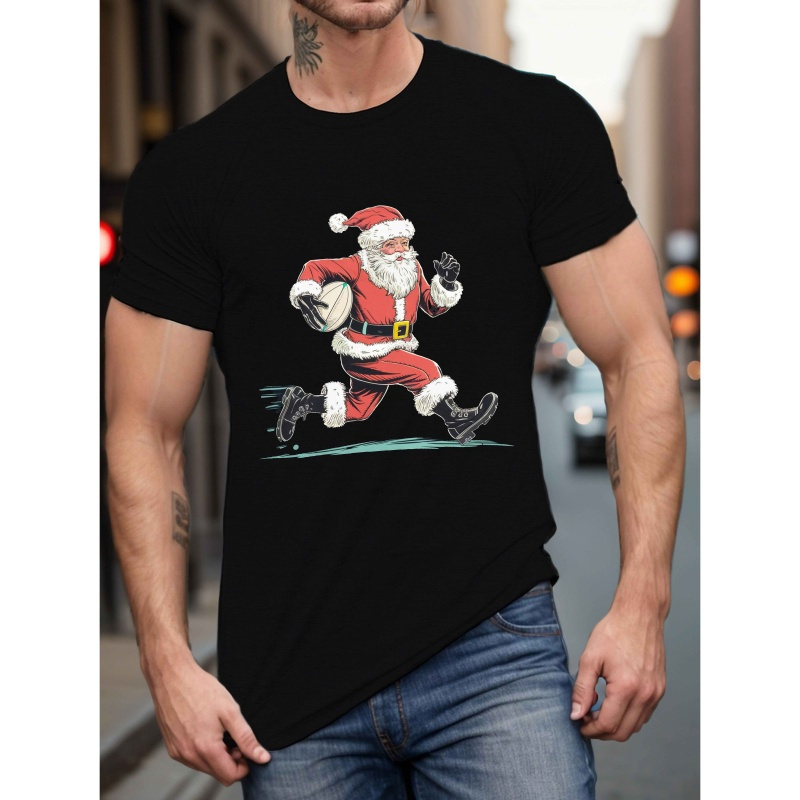 

Santa Claus Print T Shirt, Tees For Men, Casual Short Sleeve T-shirt For Summer