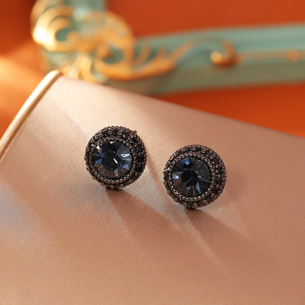 TEMU Elegantes pendientes de tachuelas azul tinta para uso diario y ocasiones especiales - vintage Y2K para , fiestas, , regalo para de San Valentín,
