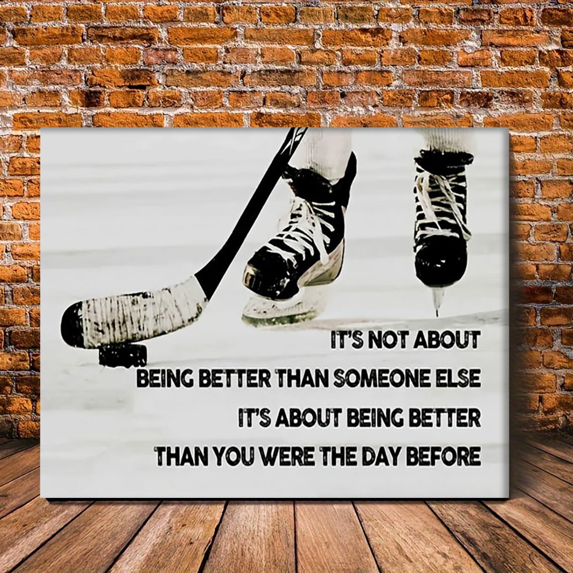 

Decor 1pc Inspirational Ice Hockey , Motivational , Bathroom Decor, 12x16