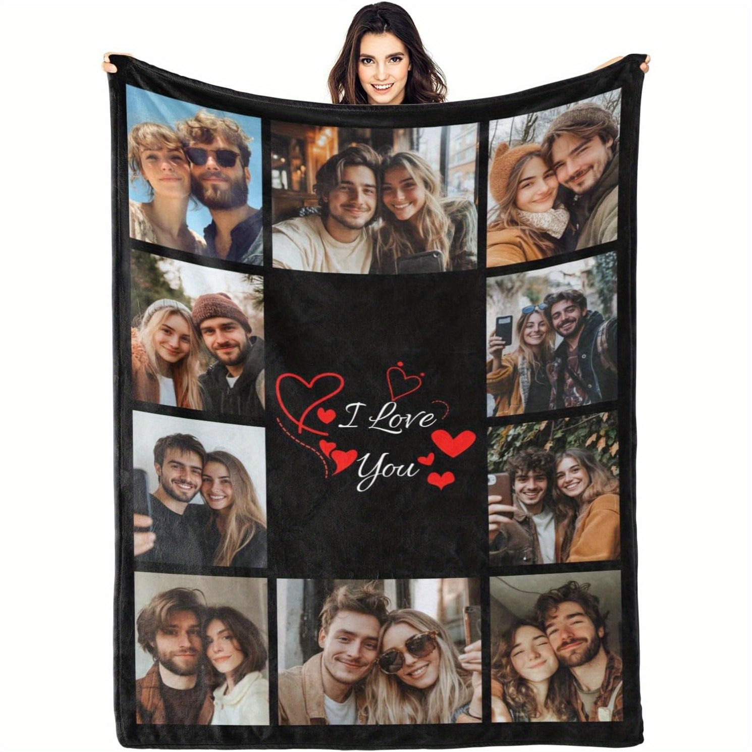 TEMU Custom Blankets, Tailored Fleece Blankets For Unique Gifts, Family Photo Blankets For Holidays And Anniversaries, Soft Flannel Sofa Throws, And