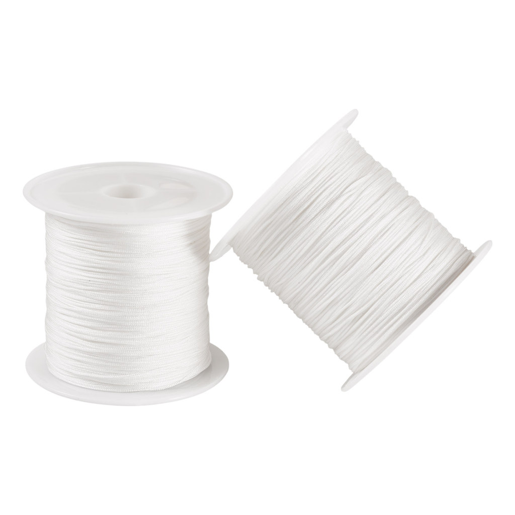 Image of 2 Rolls Of Nylon Chinese Knot Threads For Jewelry Making, Each Measuring 0.6mm And Approximately 43.74 Yards (40m) Per Roll