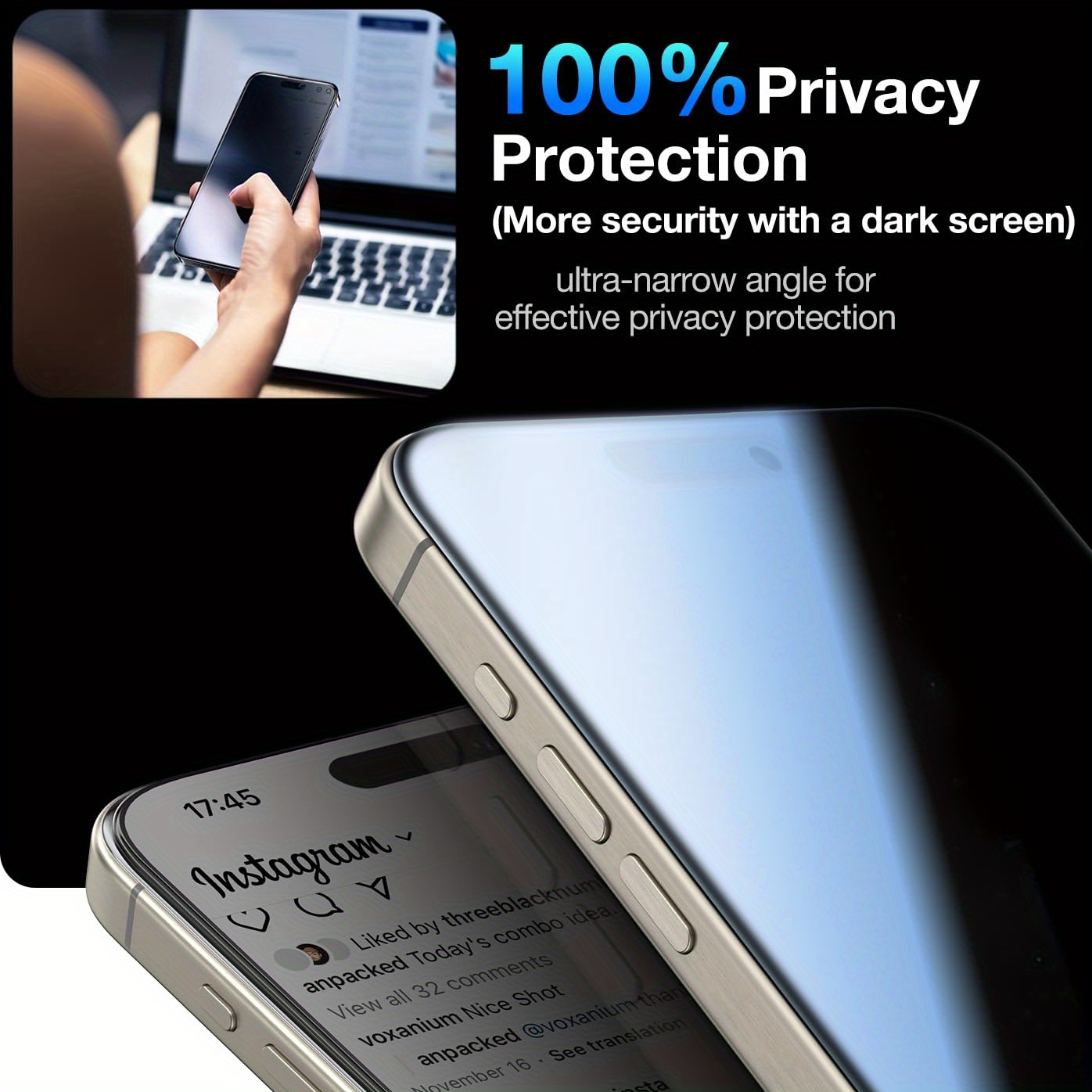 3pcs Privacy Protection Screen Protector for iPhone 13 14 15 16 Pro Max Glass Privacy Protection Tempered Glass for iPhone 11 12 13 14 15 Plus Full Cover Anti-Peeping Glass for iPhone 11 12 13 14 15 16 16e Glass