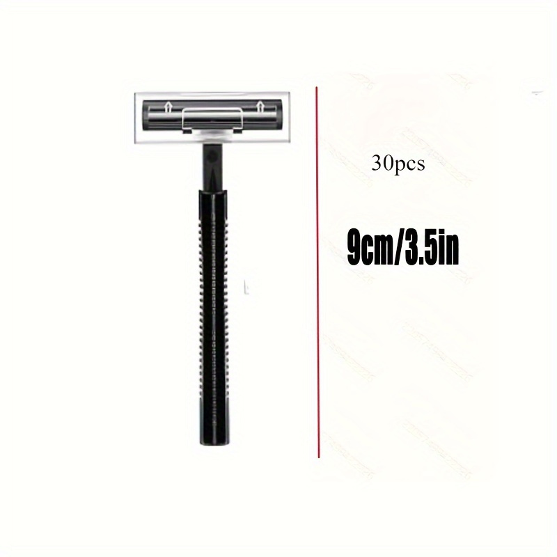 30 Disposable Razors For Men - Reusable Plastic Handle, Individually Wrapped, Ideal For Travel And Hotels