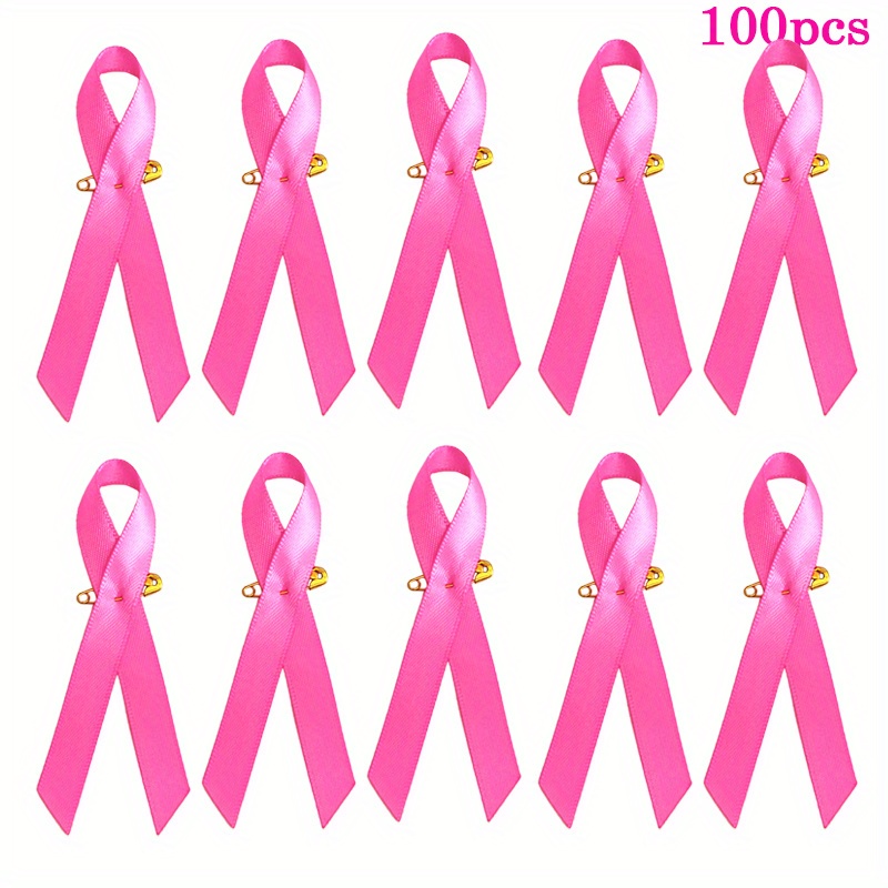 TEMU Pink Ribbon Safety Pins For Breast Awarenesssuitable For Ladies' Breast Charity Events
