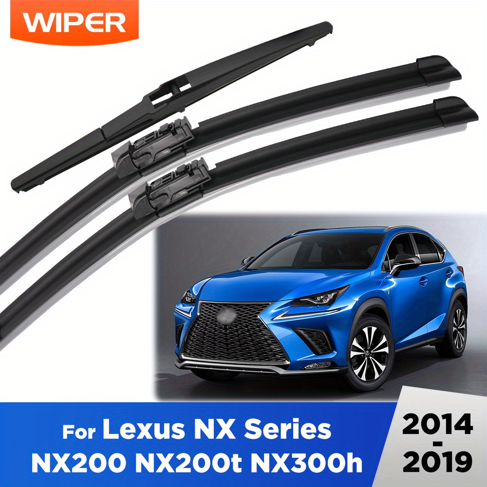 TEMU Juego de limpiaparabrisas delanteros y traseros para Lexus , y de 2014 a 2019, incluyendo tamaños de parabrisas de 26", 16" "