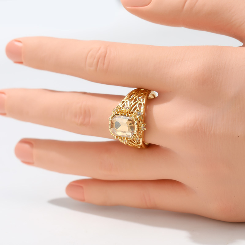 Luxurious Court Style Openwork Wide Band Ring