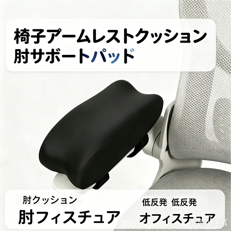 椅子用 アームレスト 高さ調整パッド 1点 フォーム アームレストカバー 肘掛けクッション 汎用 オフィス コンピューター 用 アーム ハンドブラケットター: retailer-supplied image